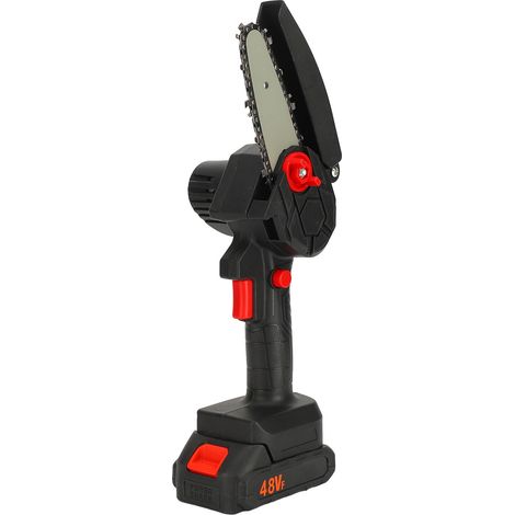 Tronçonneuse portable sans fil rechargeable 4 pouces, mini scie à chaîne électrique 3000 tr/min pour travaux du bois à domicile (1/5)
