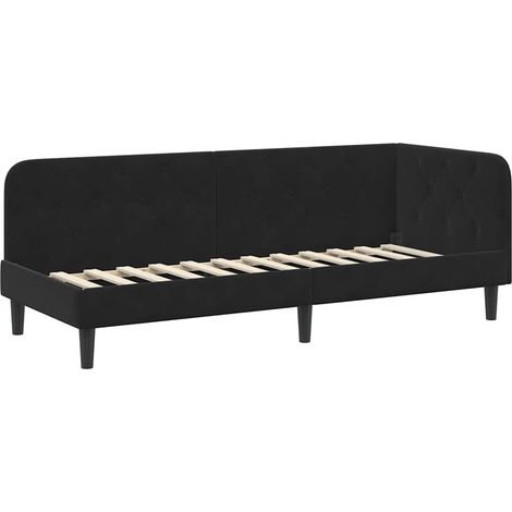 Maison Exclusive - Cornice del letto ad angolo Nero 80 x 200 cm Velluto