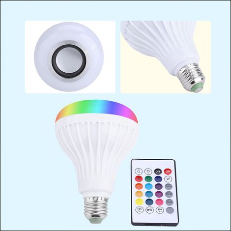 Enceinte Bluetooth LED 12W Ampoule RGB Connectée, Lampe Musicale Intelligente avec Télécommande, Contrôle Smartphone (1/5)