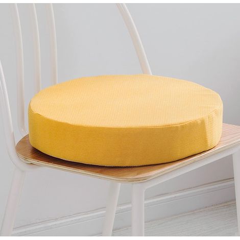 Cuscini rotondi per sedie da pranzo, cucina e giardino fodera rimovibile con cerniera cuscini per sedie da interno/esterno per soggiorno, patio, ufficio e negozio 40x40x5 cm giallo (1/5)