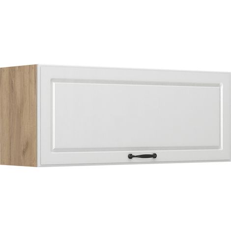Hängeschrank R-Line, Weiß Landhaus/Goldkraft Eiche, 100 cm Flach, Vicco (1/5)