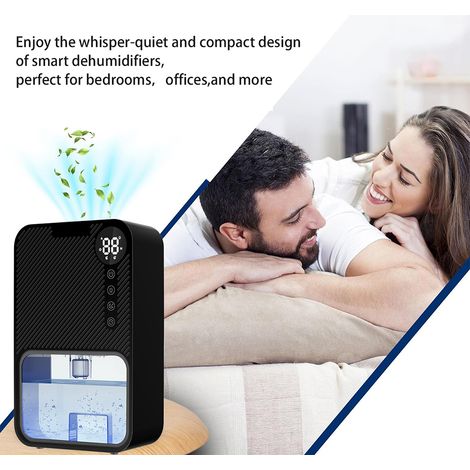 Déshumidificateur électrique silencieux 37 oz capacité arrêt auto LED 7 couleurs minuterie 24h portable pour maison pièce salle de bain chambre cave caravane (1/3)