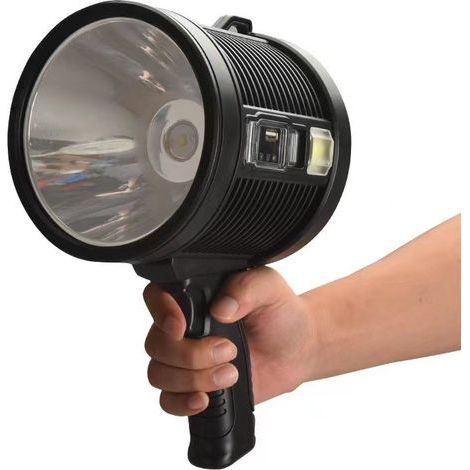 Rechargeable Floodlight, Ultra-Bright Outdoor Solar Floodlight, Portable Flashlight, Large Flashlight, with COB Lamp, USB Cable and Solar Panels, Waterproof, for Hunting, Navigation (1/5)
