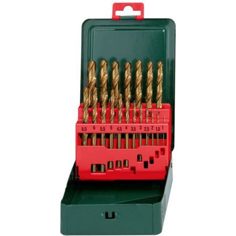 Metabo 627156000  HSS Metall-Spiralbohrer-Set 19teilig 1 mm, 1.5 mm, 2 mm, 2.5 mm, 3 mm, 3.5 mm, 4 m (1/2)