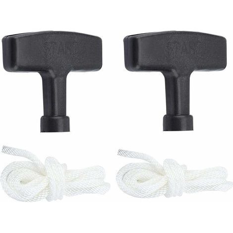 Cordón de arranque de retroceso de dos piezas, cuerda y manivela de arranque, para arrancador de cortacésped. (1/5)
