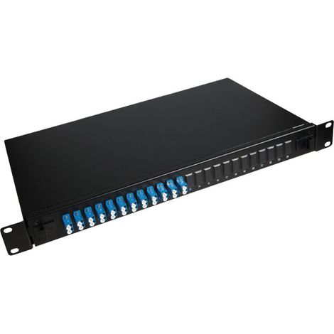Pannello di permutazione in fibra ottica Lanview da 19" 1U con 12 connettori LC duplex monomodali, LVO233840