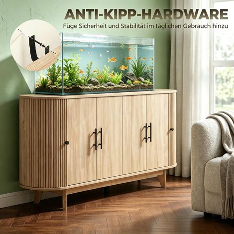 Buffet, meuble de rangement ovale à 6 portes et 2 étagères réglables (meuble de rangement ovale uniquement) (1/5)