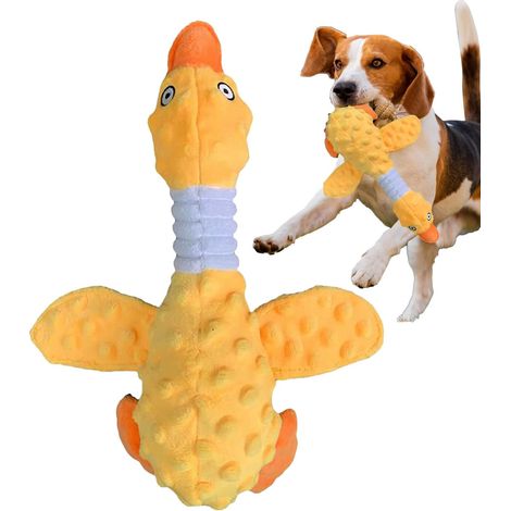 Dog Chewing Toy Duck Shape Aggressive Puppy Chew Toy Squeaky