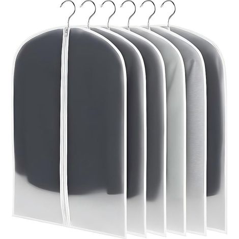 Funda protectora para prendas de vestir, transparente y transpirable, 60 x 100 cm, reutilizable, a prueba de polvo, paquete de 6 unidades. (1/5)
