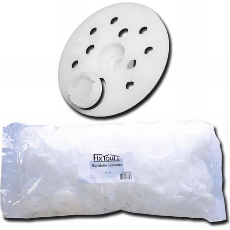 100 rondelles d'isolations avec capuchon KC D. 60 mm pour vis VBF ou cheville NFA - Fixtout
