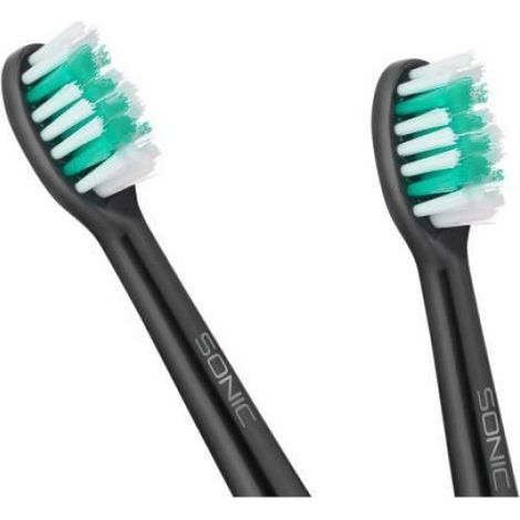 Tete Brosse A Dents - Pour Brosse Sonic Black - Poils Moyens - Dimensions 8 X 48 X 15 Mm - Lot De 2 (1/2)