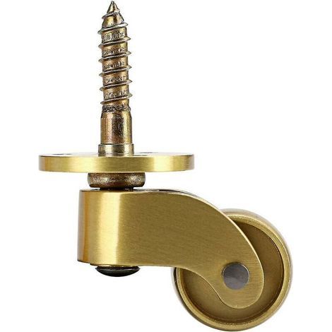 4pcs roulettes universelles laiton roues lourdes 360 degrés rotation mobilier roues (1/4)