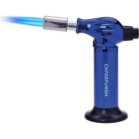 Chalumeau de Cuisine - CHAMP - 18,5 cm - Multifonctionnel - Bleu - Double Flamme Réglable (1/4)