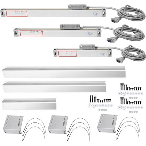 Règle linéaire JC800 3 pièces pour fraiseuse CNC et tour, encodeur de déplacement numérique compatible JCS900-2AE / JCS900-3AE, affichage digital de haute précision (1/5)
