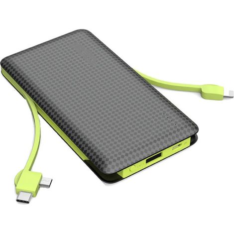 Trade Shop - POWERBANK 10000MAH Q-A134 2 KABELANSCHLÜSSE MICRO USB LIGHTNING TYP-C LADEGERÄT - (1/2)