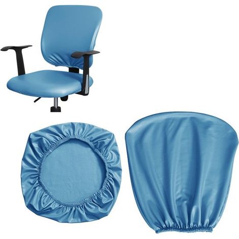 Housse de chaise en 2 pièces, antidérapante, pour chaise de bureau, avec dossier amovible et lavable, compatible avec les chaises de bureau et les chaises pivotantes. (1/5)