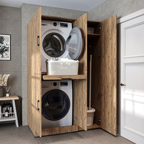 Roomart DORA-I Waschmaschinen-Überbauschrank 115, Eiche