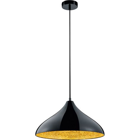 Pendel Leuchte Hänge Lampe rund Esszimmer Beleuchtung E27 Metall Schwarz IP20 Licht