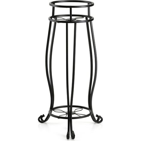 Supporto per fiori nero da terra, 63 cm