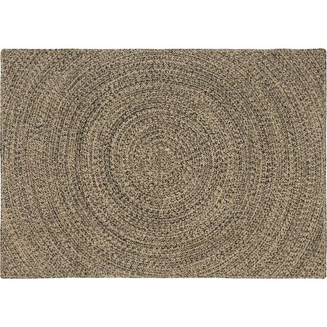 Area Rugs Natural and Black 140 x 200 cm Jute vidaXL