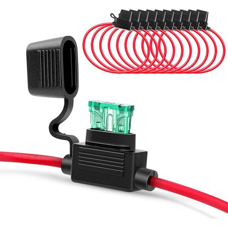 Nilight Lot de 10 porte-fusibles supports en ligne NI-FH01 2,08 mm², faisceau de câblage ATC/ATO 30 A, pour utilisation automobile