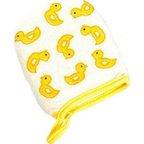 Gants de coton de bain pour nourrissons lavage de bain pour enfants Coton (jaune) 1 morceau (1/5)