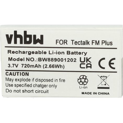 vhbw Akku kompatibel mit Albrecht Tectalk FM, FM Plus, FM+ Funkgeräte mit UKW-Radio (720 mAh, 3,7 V, Li-Ion)