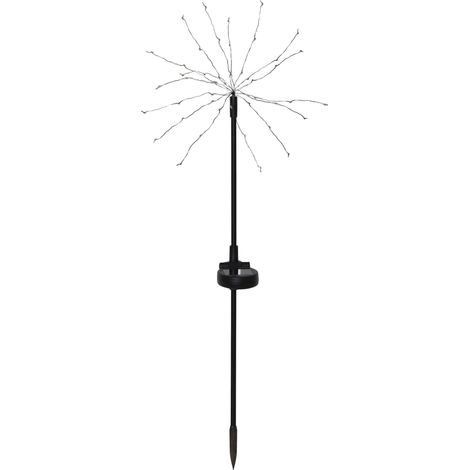LED Solar-Leuchtstäbe ,Firework', 2er Set, LED Feuerwerk, warmweiß, 60cm, Ø25cm (1/5)