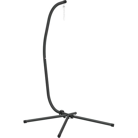 Hängesesselgestell, Hängesesselhalterung, C-Rahmen, max. Belastung 150 kg, 128 x 105 x 205 cm, Schwarz