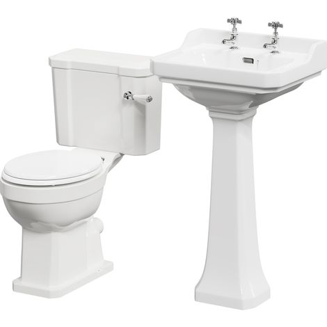 Windsor Traditional 560mm Full Pedestal Basin and Toilet Suite (1/5)