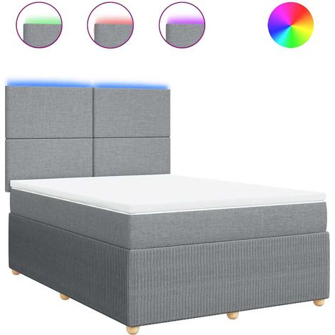 Maison Exclusive - Cama box spring con colchón tela gris claro 16