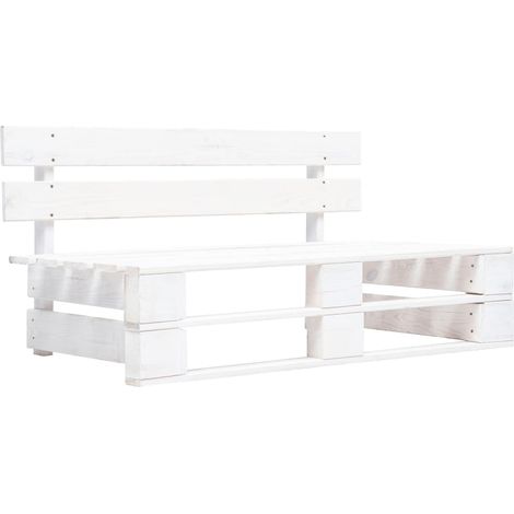 vidaXL Panca da Giardino su Pallet in Legno Bianco (1/4)