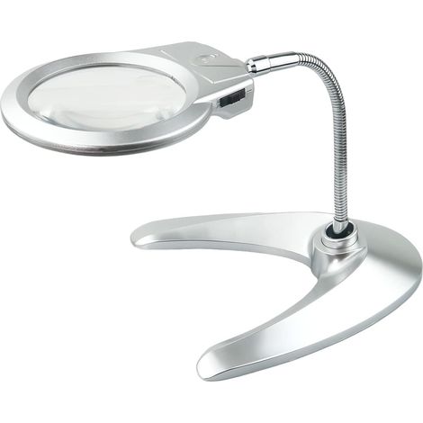 Loupe de bureau éclairée avec support