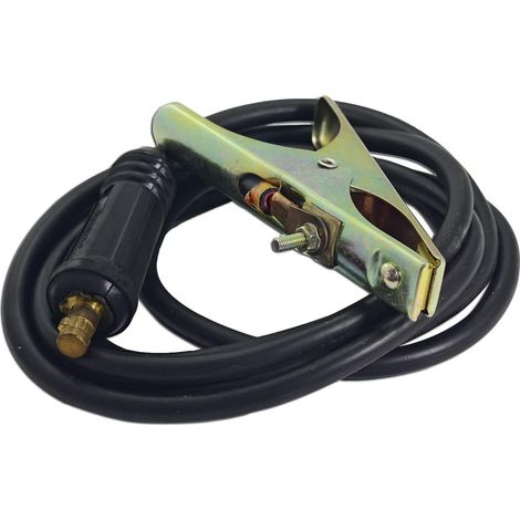 Pince de Masse 300A + Câble 25 mm² avec Connecteur DKJ35-50 mm² - Longueur 3 Mètres - Pour Poste à Souder MMA/ARC (1/5)