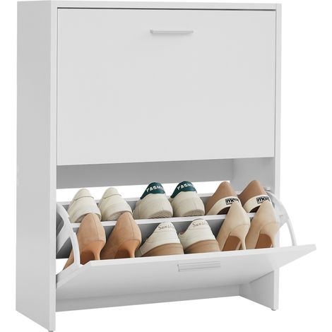 CASABEL Meuble à Chaussures Moderne 2 Abattants - 12 Paires (1/5)