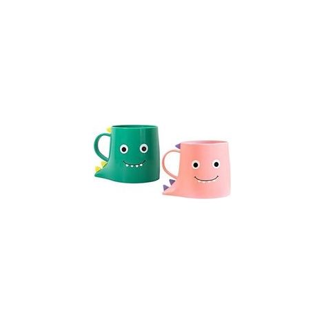 Lot de 2 Gobelets Brosse à Dents Dinosaure, Porte-Brosse en Plastique Durable pour Salle de Bain, Design Amusant pour Enfants Garçons et Filles (1/4)