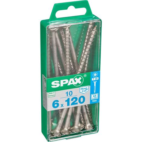 SPAX Lot De 10 Vis En Acier Inoxydable, Empreinte Torx, 6X120 Mm (1/3)