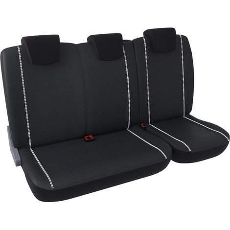 DBS - Housse de siège - Utilitaire - Simili Cuir - 3places / Banquette - Noir - Universelles - Lavable (1/5)