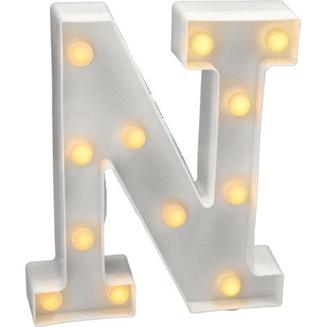 Buchstabe N LED-Warmlicht 3000K Weißer Kunststoff 22cm Innendekoration (1/5)