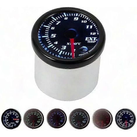 Jauge de température des gaz d'échappement LED 52mm/2.0in avec capteur EGT, thermomètre externe pour voiture, indicateur de chaleur moteur, kit de mesure précis. (1/5)