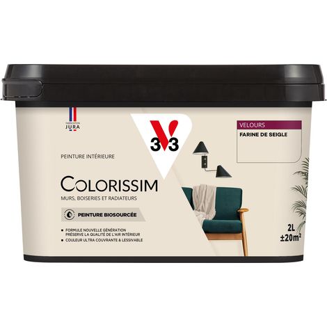 Peinture murale intérieure Colorissim® V33 Farine de seigle Velours 2L