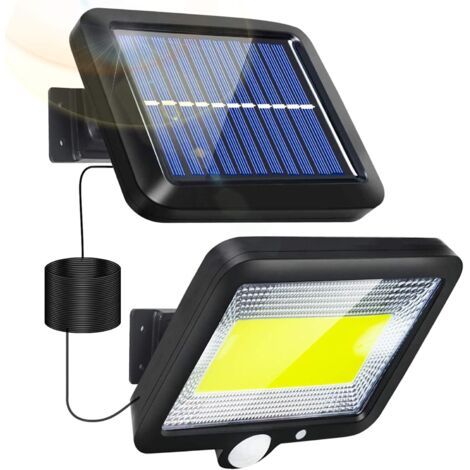 Lampe Solaire Exterieur, Lumière solaire extérieure avec détecteur de mouvement LED Eclairage Exterieur avec Detecteur étanche Sans Fil Spot IP65 avec 3 Modes pour Jardin Patio Garage H406 (1/5)