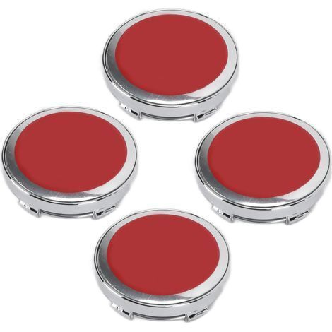 4 Radkappen, Aluminium, rostfrei, kratzfest, 4er-Set für Fiat 500, Rot (1/5)