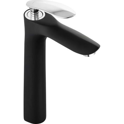 Mexen Lily grifo de lavabo alto, negro/cromo - 73610-17 (1/2)