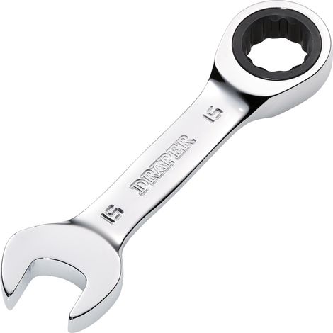 Draper 15mm HI-TORQ® Stubby Ratchet Combination Spanner (Model 27909)