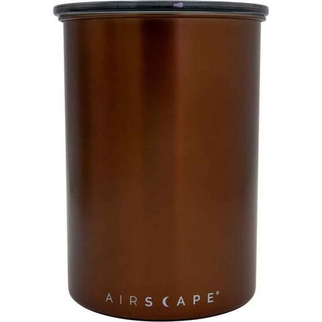 UNKNOWN Airscape Boîte de conservation pour café et aliments – Couvercle hermétique breveté pour préserver la fraîcheur des aliments, acier inoxydable, (taille moyenne, cuivre brossé) (AS2707)