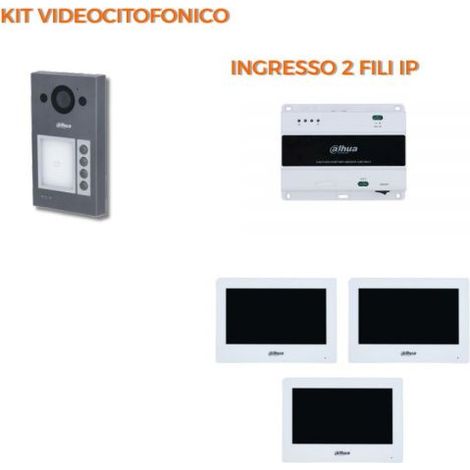 Dahua Kit videocitofonico 2 Fili IP - Posto esterno VTO3312Q-P + Monitor 7" VTH2622GW-W Nr.03 Monitor