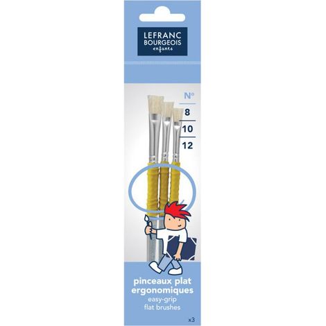 Pinceaux - COLOR&CO - Lot de 3 - Soie de porc - Manches en plastique - Grip amélioré (1/2)