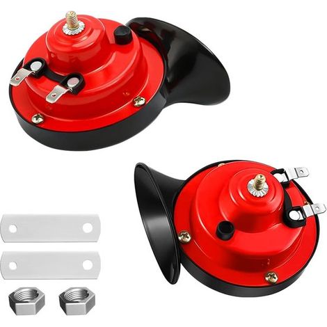 Adecuado para bocina de tren extra fuerte, juego de repuesto impermeable de 12 V bocina aire, universales automóviles, bicicletas barcos (rojo) (1/5)