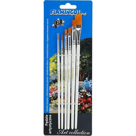 Set di 6 pennelli sintetici per artisti